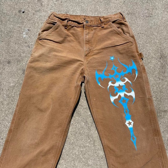 Custom painted carhartt pants - Picture 2 of 7